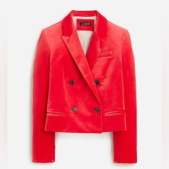 J. Crew Jackets & Blazers - J Crew Cropped Double Breasted Velvet Blazer NWT